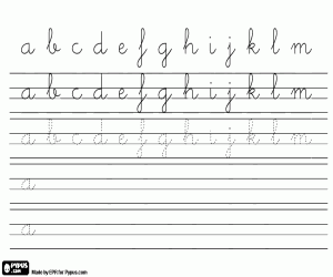 Colora Alfabeto lettere minuscola dalla alla M