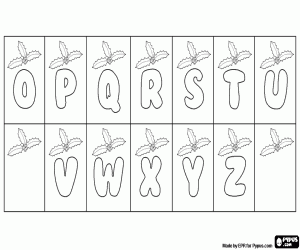 Colora Alfabeto di Natale con agrifoglio