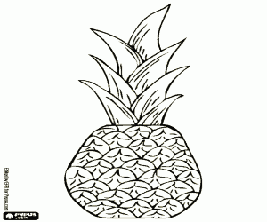 Colora Un ananas, un frutto tropicale