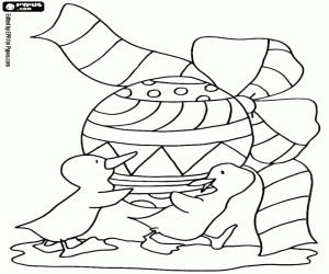 Colora Due anatroccoli e un uovo di Pasqua