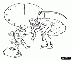 Colora Anno vecchio e anno nuovo, un bambino