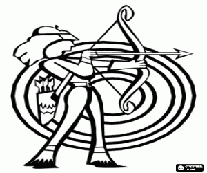 Colora Arciera accanto al bersaglio