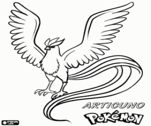 Colora Articuno, uccello leggendario Pokémon