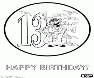 Colora Auguri di 13 anni, il conte Dracula