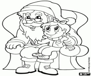 Colora Babbo Natale con una bambina