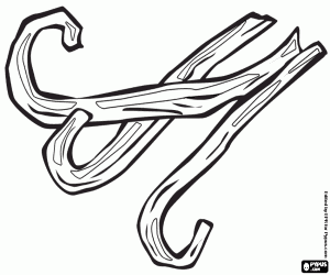 Colora Tre baccelli di vaniglia