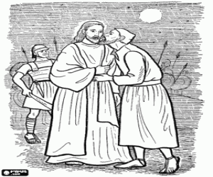 Colora Il bacio di Giuda a Gesù