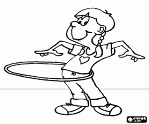 Colora Una bambina con l'hula hoop