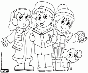 Colora Bambini che cantano canzoni di Natale