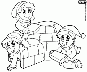 Colora Bambini e igloo, vacanze di Natale