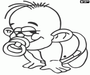 Colora Il bambino cattivo con ciuccio