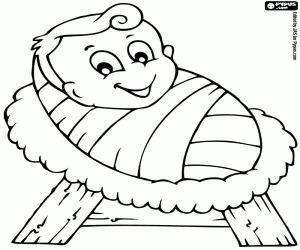 Colora Il bambino Gesù, una decorazione