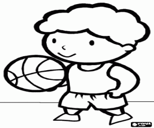 Colora Un bambino che gioca pallacanestro