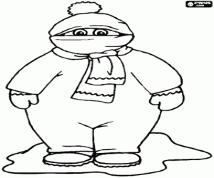 Colora Un bambino molto riparato in inverno