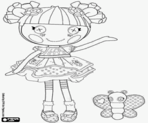 Colora Bambola Lalaloopsy e una farfalla