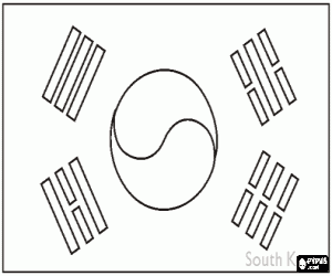 Colora Bandiera di Corea o Corea del Sud