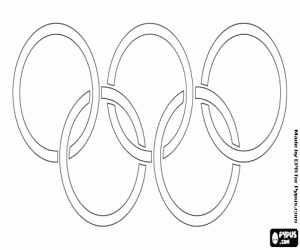 Colora La bandiera con gli anelli olimpici