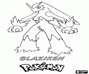Colora Blaziken, un Pokemon