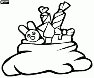 Colora Borsa dei regali di Natale e un peluche