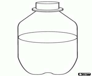 Colora Bottiglia di plastica mezza piena