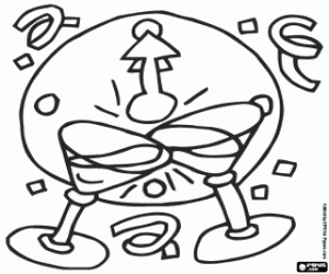 Colora Brindare alla mezzanotte del nuovo anno