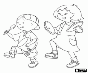 Colora Caillou e Sara, una banda musicale