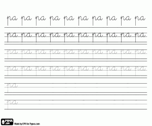 Colora Calligrafia in lettere minuscole con PA