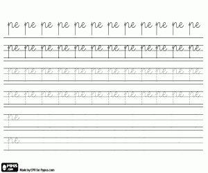 Colora Calligrafia della sillaba PE