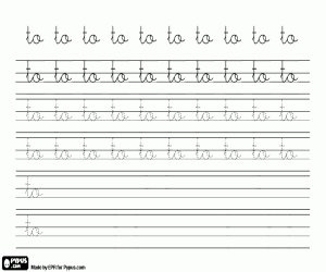 Colora Calligrafia di TO in lettere minuscole