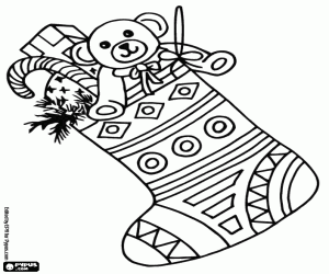 Colora Calzino con motivi geometrici di Natale