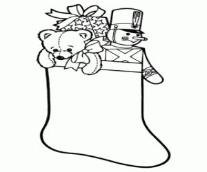 Colora Calzino di Natale pieno di regali
