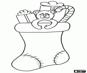 Colora Calzino di Natale con regali