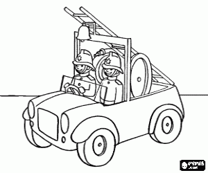 Colora Camion dei pompieri antico con campana