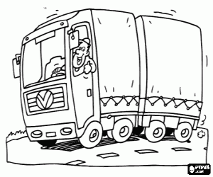 Colora Camion di rimorchio con il conduttore