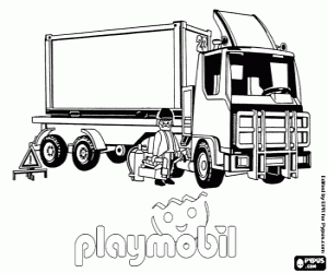Colora Un camion rimorchio di Playmobil