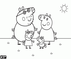Colora Camminata della famiglia di Peppa Pig