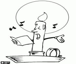 Colora Candela di Natale cantando canti di Natale