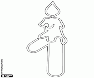 Colora Una candela e il numero 1