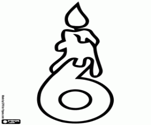 Colora Un sei e una candela per un compleanno