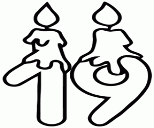 Colora Candele e numero diciannove, linea spessa