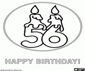 Colora Due candele per il 56 compleanno