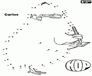 Colora Carlos il pulcino, punto per punto