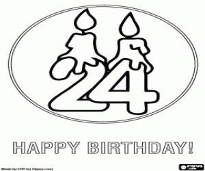 Colora Cartolina di 24 anni con due candele