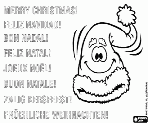 Colora Cartolina di Natale con cappello di Santa