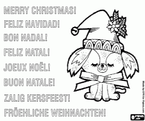 Colora Cartolina di Natale con un cucciolo