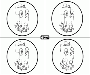 Colora Cartoline de festa per il sette compleanno