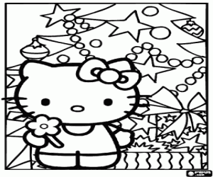 Colora Cartoline di Natale di Hello Kitty