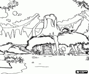 Colora La casa di palude di Shrek