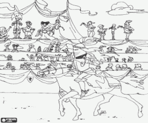 Colora Cavaliere in un torneo medievale