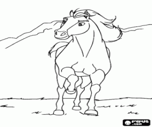 Colora Cavallo a galope nel paesaggio